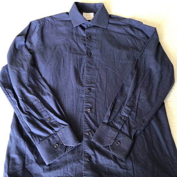 Bespoke Madison Avenue Trim Fit  Shirt Size 15.5  34/35, Color Navy Blue - Picture 2 of 5